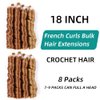 Mtmei hair French Curly Braiding Hair for Box Braids 8 Packs 18 Inch 100G/Pack Loose Wave Braiding Hair Crochet Spanish Curly Spiral Curl Synthetic Hair Extensions for Women P30/27 (18 Inch,8 Packs)