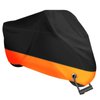 XYZCTEM Motorcycle Cover,All Season Black&Orange Waterproof Outdoor Sun Motorcycle Cover,Fits up to 108" Motors