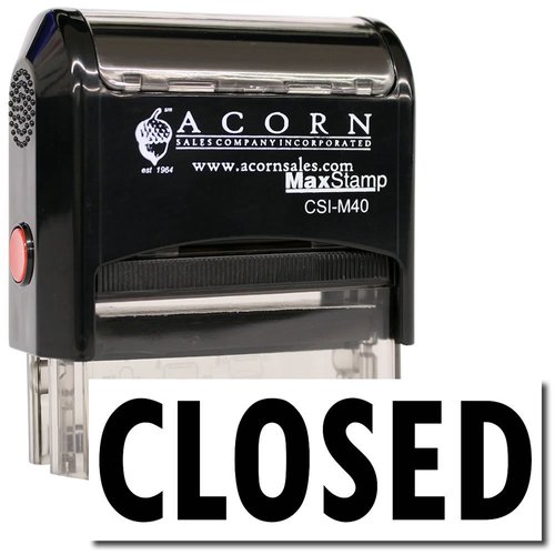 Quality Business Stamp - Large Self-Inking 'Closed' Stamp with Black Ink, Ideal for Clerical Staff - 7/8 x 2-1/4 Size, Durable and Easy to Use - Perfect Office Tool for Efficient Business Operations