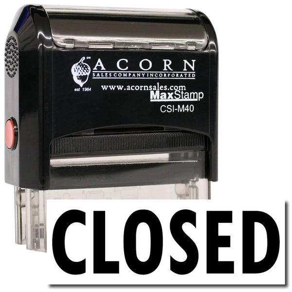 Quality Business Stamp - Large Self-Inking 'Closed' Stamp with Black Ink, Ideal for Clerical Staff - 7/8 x 2-1/4 Size, Durable and Easy to Use - Perfect Office Tool for Efficient Business Operations