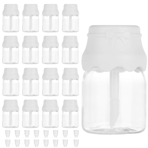 RONRONS 20 Pieces Clear Milk Bottle Shape Reusable Refillable Lipgloss Containers Transparent Baby Bottles Lip Gloss Tube, 8ml/0.27oz