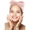 YISSION 2PCS Spa Headband with Bow No Slip Head Band for Face Wash Makeup Skincare Facial Headband Elastic Hair Band Microfiber Headbands for Women Girls (White Pink)