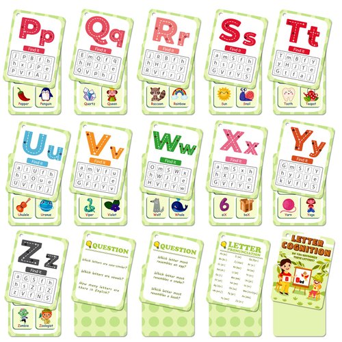 30PCS Letter Cognition Flash Cards for Kids,Reusable English Alphabet Flashcards Waterproof,Portable Alphabetic Flash Card,Educational Learning Card for Toddles