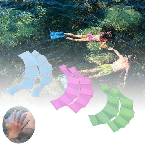 Swimming Fins 3 Pair Unisex Frog Type Silicone Girdles Swimming Hand Fins Flippers Palm Finger Webbed Gloves Paddle Water Sports.(DDN52) (C)