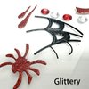 Halloween Face Sticker Back and Red Temporary Tattoo Face Gems Stickers |Spider Web Horror Bloodstains Face Rhinestone Halloween Makeup Dance Party Decorations 3Sheets