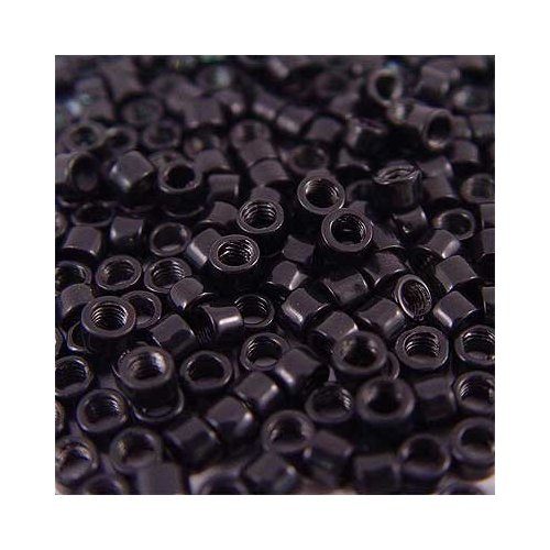 250 PCS Black Color Screw Thread Micro Rings Beads Locks for I Stick Tip Human Hair Extensions