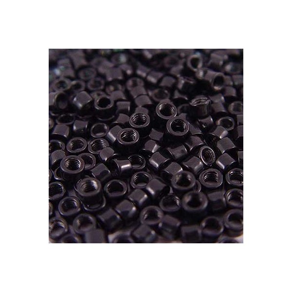250 PCS Black Color Screw Thread Micro Rings Beads Locks for I Stick Tip Human Hair Extensions