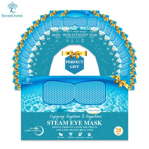 Steam Eye Mask for Travel Essentials,Unscented Sleep Mask Warm Compress for Eyes, Heated Eye Masks for Reduce Puffiness & Dark Circles & Restful Sleep,Self Care SPA Relaxation Gifts for Women 20 Packs