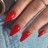 Orange Red Press on Nails Almond Shaped Nails,Xcreando Medium Fake Nails Short Almond,Acrylic Nails Glue on Nails Medium Length,False Nails for Women and Girl Daily Working24pcs
