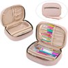 YARWO Crochet Hook Case, Travel Organizer Bag for Crochet Hooks, Aluminum Crochet Hooks, and Crochet Supplies, Dusty Rose (Bag Only)
