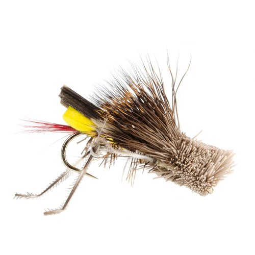 The Fly Fishing Place Dave's Hopper Trout Fly Fishing Flies - Yellow Foam Body Grasshopper Dry Fly - 6 Flies Hook Size 12