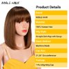 NOBLE HAIR Straight Bob Wigs with Bangs 12 Inch None Lace Front Wigs Machine Made Short Bob Human Hair Wigs for Black Women Glueless Brazilian Virgin Human Hair (12 Inch, TT1B/30)