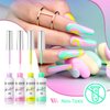 RARJSM Nail Art Gel Liner 24 Color Line Art Painted Gel Nail Polish Set Pink Blue Green Silver Gold Glitter for Nails Painting Drawing Soak Off UV LED Curing Requires Bulid in Thin Nail Art Brush