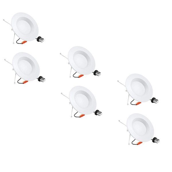 ZZENRYSAM 5/6 inch LED Can Lights, 6 Pack LED Recessed Lights, Dimmable Retrofit LED Recessed Lighting Fixture, LED Downlight, 15W, 5000K Daylight White, Energy Star & ETL(6 Pack)