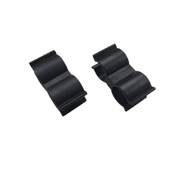 EZ-Xtend Anti-Rattle Bimini Top Pole Clips Boat Accessories - Essential Bimini Top Hardware for Boats, Bimini Brace for Boat Cover Support Poles and Bimini Top Parts (Package of 2, Black, 1")