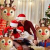 Reindeer Balloons Christmas Balloons Reindeer Head Foil Balloons for Christmas-Themed Party Birthday Party Supplies Decorations Party Decorations Balloons Party Sets-3pcs