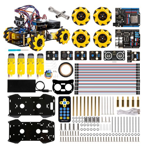 ACEBOTT Smart Robot Car Kit, 4WD Remote Control Car Compatible with Arduino IDE, Electronic Programming Project/STEM Education/Science Coding Kit for Teens and Adults Ages 12+ (V5.0 - Smart Robot Car)
