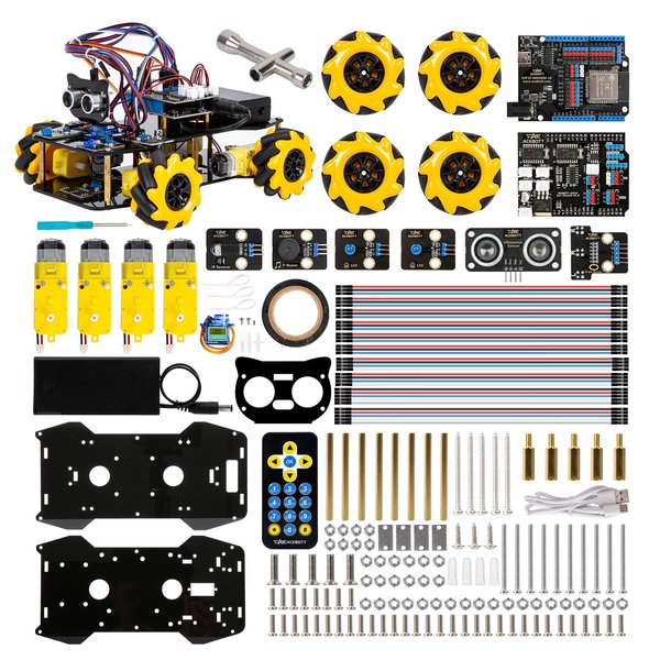 ACEBOTT Smart Robot Car Kit, 4WD Remote Control Car Compatible with Arduino IDE, Electronic Programming Project/STEM Education/Science Coding Kit for Teens and Adults Ages 12+ (V5.0 - Smart Robot Car)
