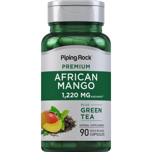 Piping Rock African Mango Seed Extract 1220 mg | 90 Capsules | with Green Tea | Extra Strength Supplement | Non-GMO, Gluten Free