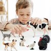 Farm Animal Toy Figure Set, 15Pcs Plastic Kid Farm Animal Toy Playset Cow Horse Goat Sheep Pig Donkey Goose Duck Turkey Chicken Dog Cat Rabbit for Toddler 3-5 5-7