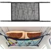 ZUOZE Car Ceiling Storage Net | Double Zipper, Adjustable Strap Prevent Falling, 31"x21"Double-Layer Mesh Long Road Trip Camping Van SUV Roof Cargo Pocket Organizer for Putting Quilt Toys Sundries