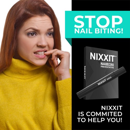 NIXXIT Nail Biting Treatment for Adults - Stop Nailing Biting Pen and Thumb Sucking for Adults & Children - Non Glossy Bitter Taste - Safe & Effective Solution - USA Made - Adults (2 - Pack)