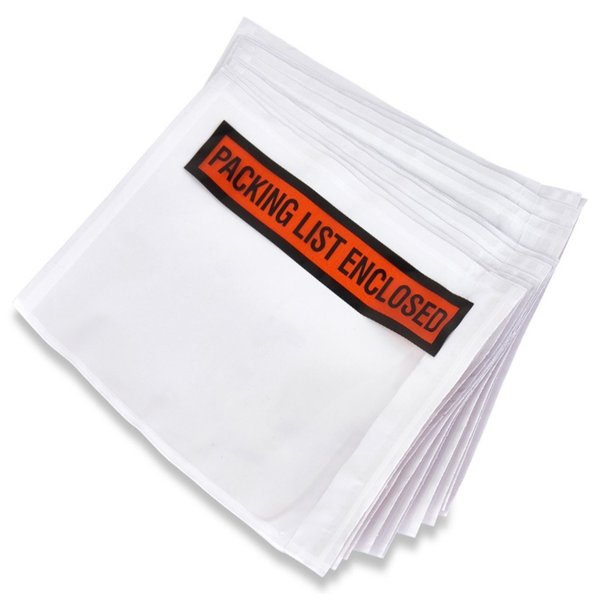 BOXN1 100 pcs 4.5" x 5.5" Packing List Enclosed Back Side Loading Envelopes Pouches (100 pcs)