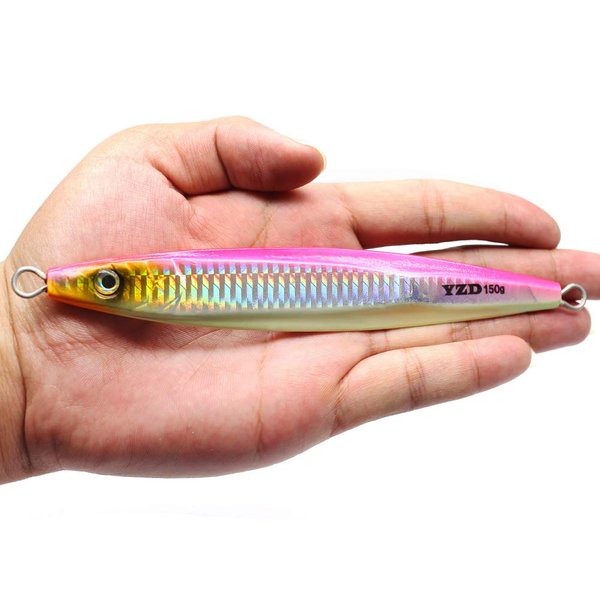 Speed Vertical Butterfly Jig Saltwater Jigging Lures 5 oz-7oz Deep sea Jigs Fishing Lure Artificial Knife Metal jig Hard Bait Boat Fishing Lure (Pink Laser 1 PCS, 200g(7-1/16oz))