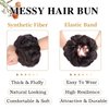 MORICA 1PCS Messy Hair Bun Hair Scrunchies Extension Curly Wavy Messy Synthetic Chignon for Women (1-6#(Dark Brown))
