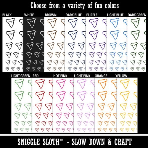 Shark Tooth Fang Temporary Tattoo Water Resistant Fake Body Art Set Collection - Red (One Sheet)