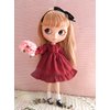 XiDonDon Doll Clothing Fashion Dress for Blyth,Ob24,Licca,Azone BJD Doll Clothes Toys Accessories Gifts (Wine red)
