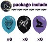 Wolf Party DecorationWolf Party Theme Banners Latex Balloons Cupcake Toppers for Children and Adults Birthday Party Decorations
