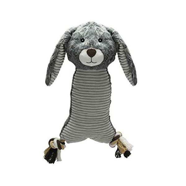 Zanies Farm Folks Dog Toy Soft Corduroy Squeak Toys - Cow Rabbit Sheep Or All 3 Toys(Rabbit)