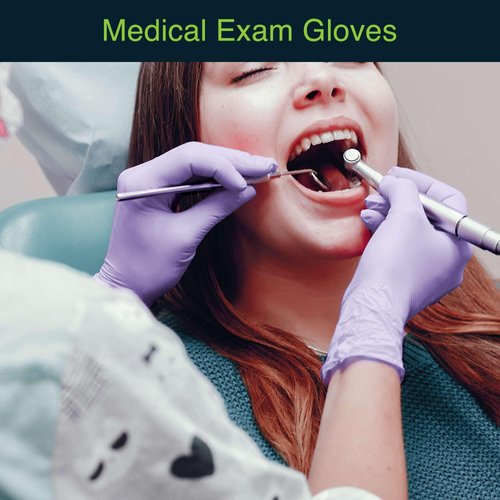 Lilac Nitrile Disposable Gloves - 100 Count - 3 Mil Nitrile Gloves Medium - Powder and Latex Free Rubber Gloves - Surgical Medical Exam Gloves - Food Safe Cooking Gloves