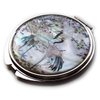 MADDesign Mother of Pearl Compact Mirror Round Double Sided Folding Magnify Crane Apricot Tree Design