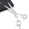 JASON 6 Inch Left Handed Barber Hair Cutting Scissors Professional Salon Shears Razor Edge Hairdressing Scissor Japanese Stainless Steel Reversible Haircut Shear for Men Women