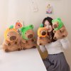 Ditucu Cute Capybara Plush Pillow with Wearable Frog Hat Stuffed Animals Capibara Plushies Toys Gifts for Kids 11 inch
