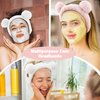 Ondder 2 Pcs Bear Ears Skincare Headbands Cure Makeup Headband Pink Spa Headband for Washing Face White Face Wash Headband Facial Headband Head Band Hair Band for Makeup Cosmetic Spa Party