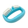 VANCIC Plastic Manual Round Handle 2 Wheels Muscle Massage Roller Massager Cellulite Roller for Legs Arms Back Muscle Pain Relief and Muscle Relaxation (Blue)