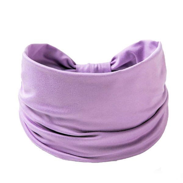 SEVENHEAD Headbands for Women, Light Purple Non Slip Hair Wrap Yoga Elastic Hair Bands Workout Running Sport Wide-side sweat-absorbing and anti-perspiration for Girls