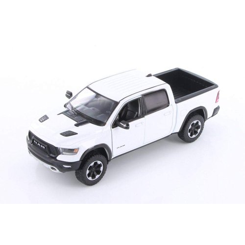 Showcasts 2019 Dodge Ram 1500 Crew Cab Rebel Pickup Truck, White 79358W - 1/24 Scale Diecast Model Toy Car
