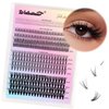 RICHSKY Lash Clusters Natural Individual Lash Extensions，DIY Wispy Faux Mink Lash Tray at Home Multi-type Mix Bottom, Light Volume, 7D Spike, 20D Clusters for Self Application (natural D Curl)