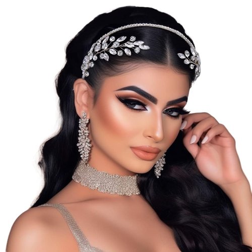 JHOO Bride Headpieces for Wedding Diamond Wedding Headpiece-Silver Rhinestone-Leaf Shape(silver)