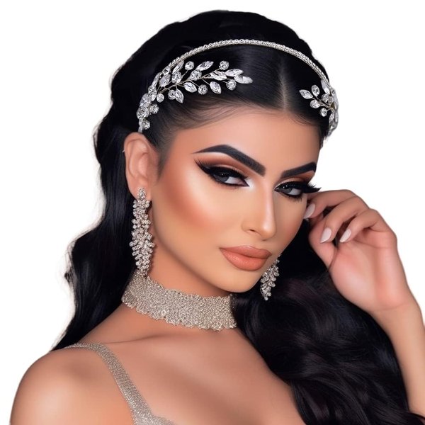 JHOO Bride Headpieces for Wedding Diamond Wedding Headpiece-Silver Rhinestone-Leaf Shape(silver)