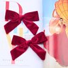 CEELGON 2PCS 5" Big Velvet Bows for Girls Dark Red Hair Bows for Toddler Girls Hair Clips Hair Accessories For Little Girl Pigtail Bows