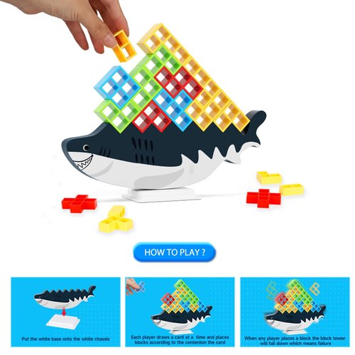 PXShpot 2024 New Tetra Balance Tower Stacking Game, Family Games for Kids and Adults, Party Game