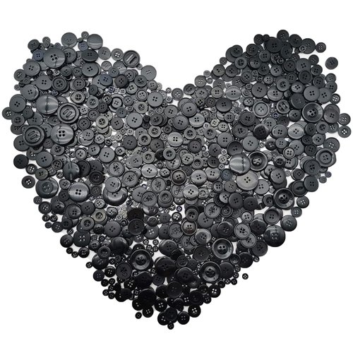 Esoca 650Pcs Black Craft Buttons Bulk Mixed Black Button for Crafts Assorted Size Buttons for Crafting Assortment Variety