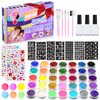 492 Temporary Glitter Tattoo Kit for Kids, 41 colors glitter powder 215 rhinestones 204 stencils 24 glitter powder 3 glue 5 brushes Waterproof tattoos for parties, Adults & Kids Glitter Make Up Kit
