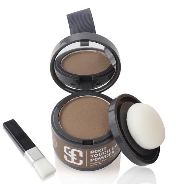 SOVONCARE Hairline Powder, Light Brown - Instantly Covers Bald Spots, Gray Roots, and Thinning Hair for Women, Lasting Over 14 Hours with Easy Application, Compact Mirrored Travel Kit Design