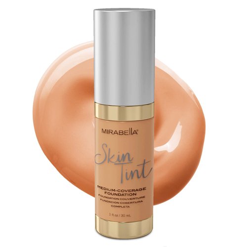 Mirabella Skin Tint Crème Full Coverage Liquid Mineral Foundation - IV W, 30ml/1.0 fl.oz.